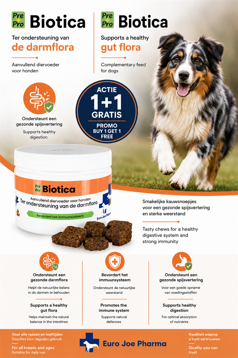 Pre &amp; Pro Biotica Kauwsnoepjes voor Honden – Spijsvertering &amp; Weerstand | Euro Joe