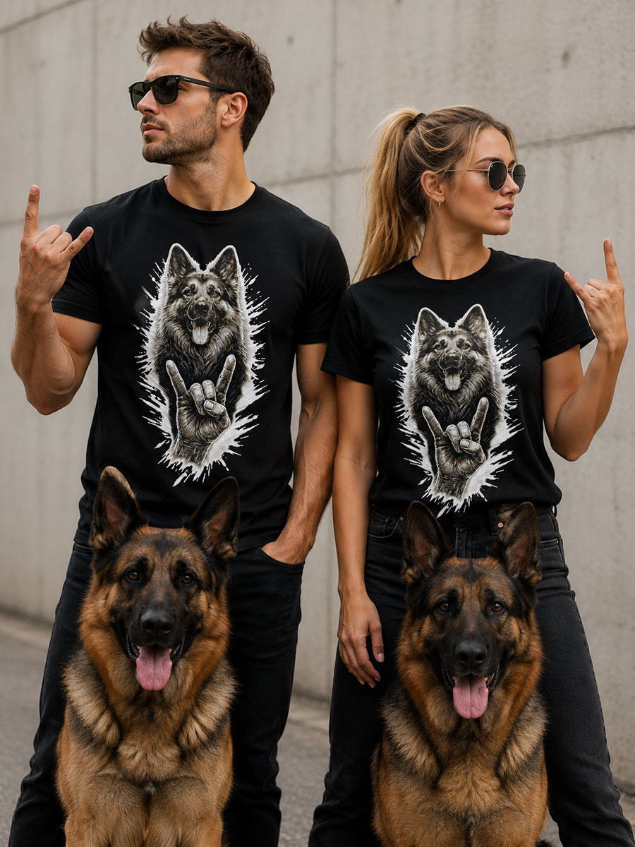 Duitse Herder T-shirt met Rockteken