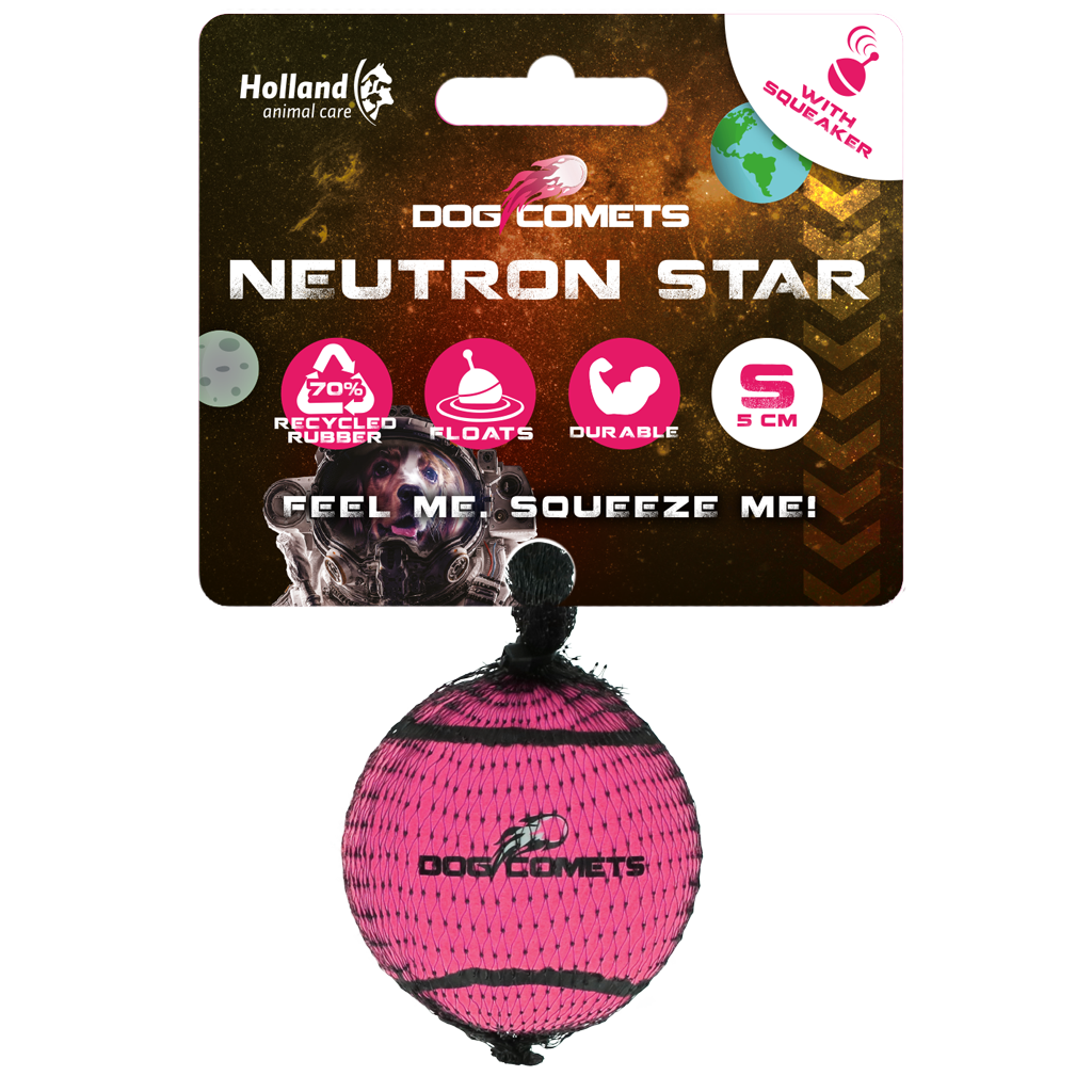 Dog Comets Neutron Star Tennis Ball With Squeaker S Pink