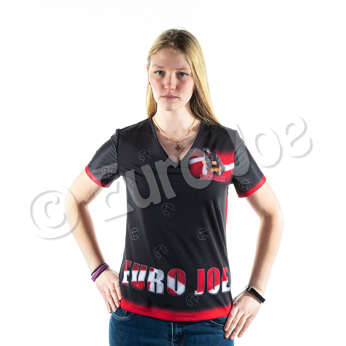 Euro Joe T-shirt Danish Flag (ladies)