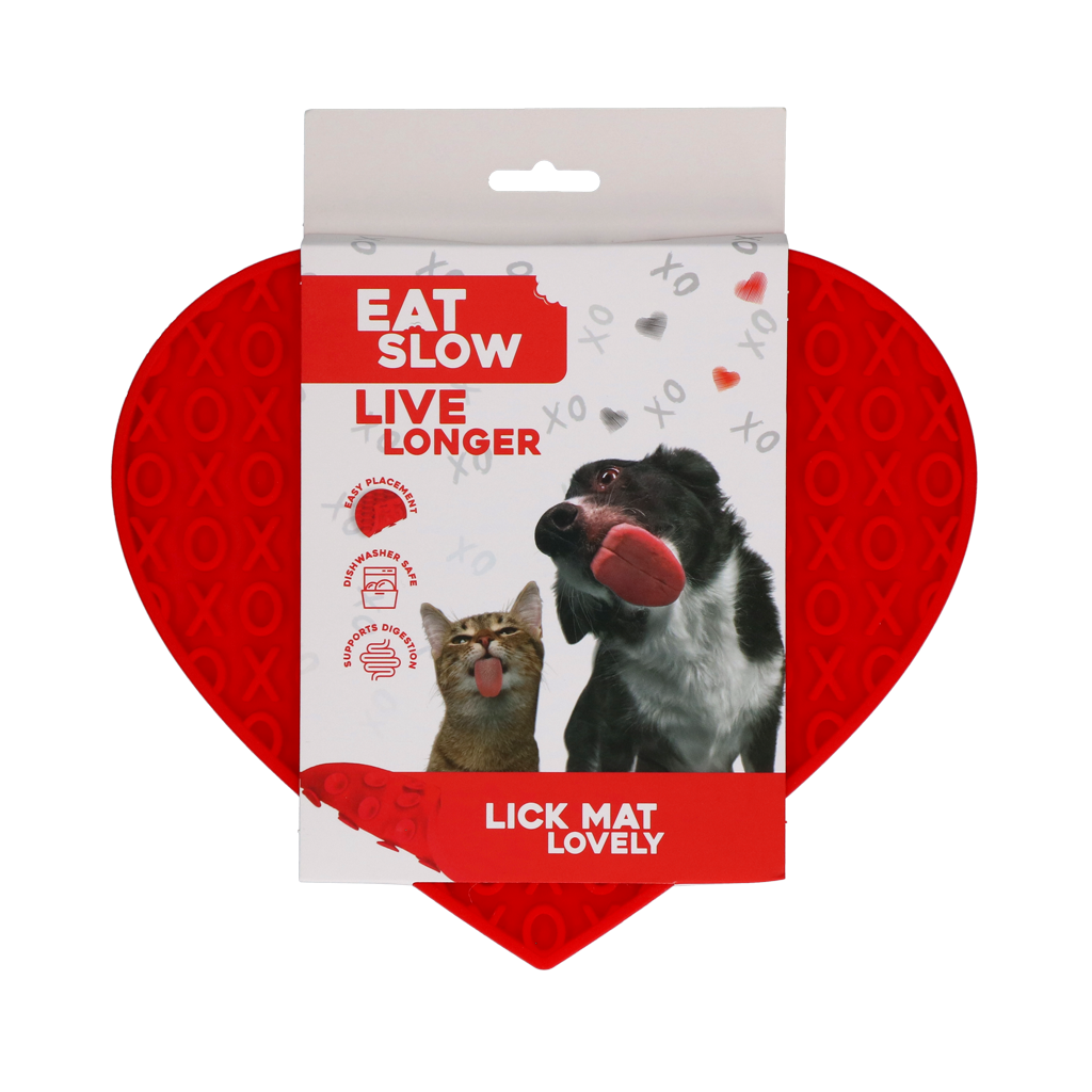 Eat Slow Live Longer Lick Mat Lovely Heart