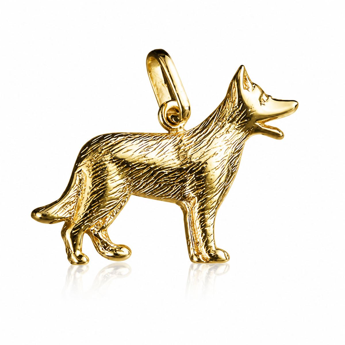 Gold pendant – Standing dog