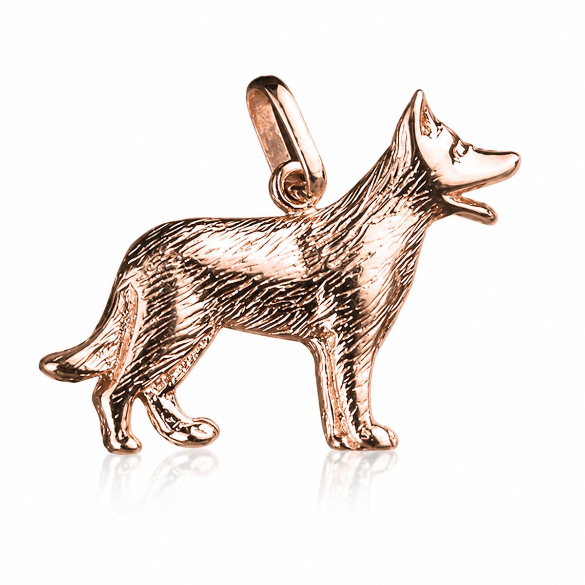 Rose gold plated pendant – Standing dog