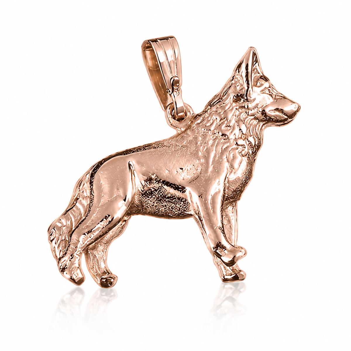 Rose gold plated pendant – Standing dog