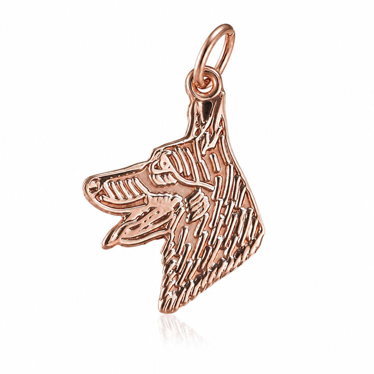 Rose gold plated pendant – Dog head