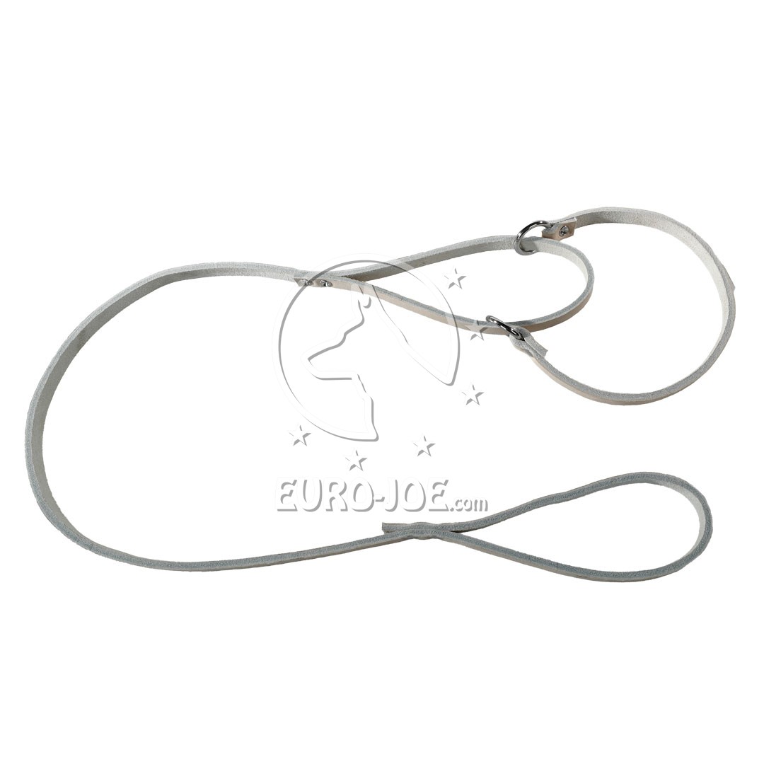 Grey Leather Ring Leash