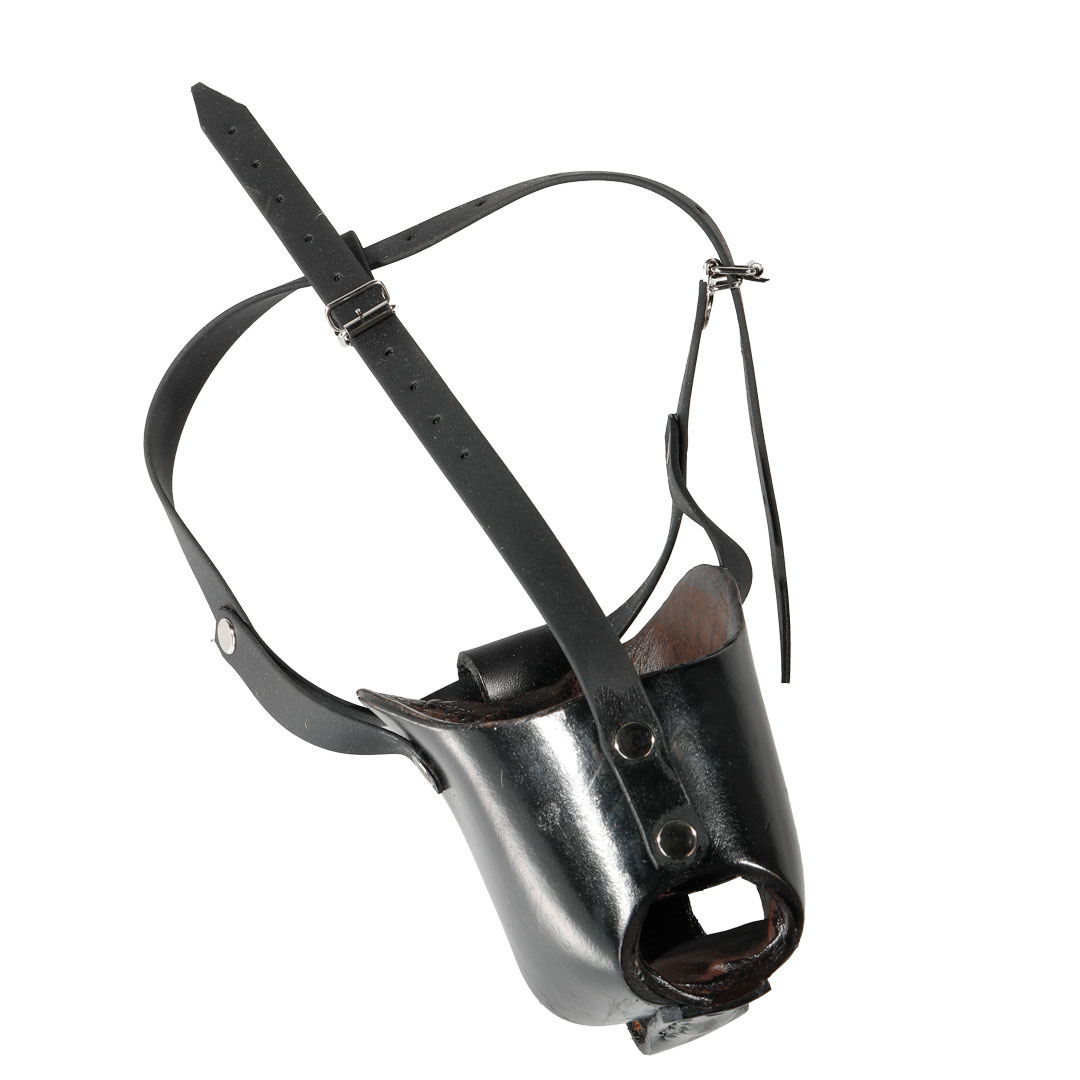 Boxing muzzle in leather
