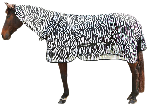 Fly &amp; Eczema Blanket Zebra with neck-section