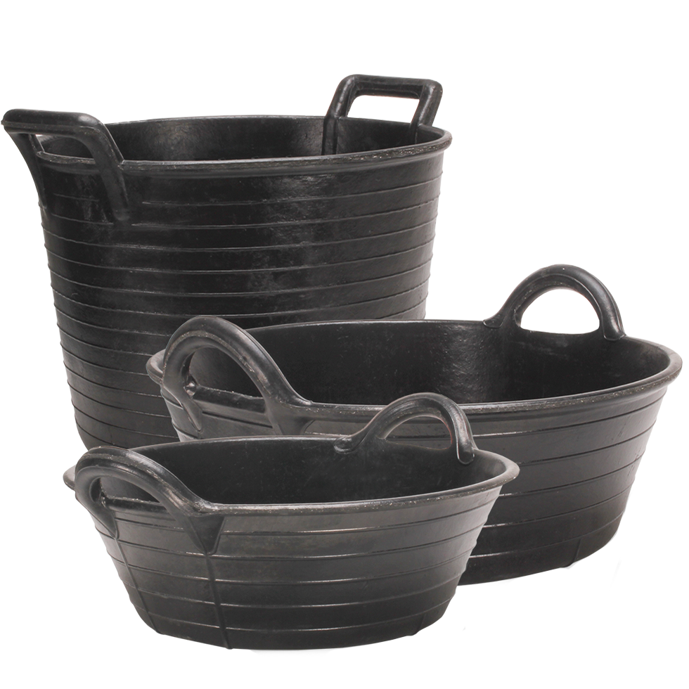 Rubber feed trough